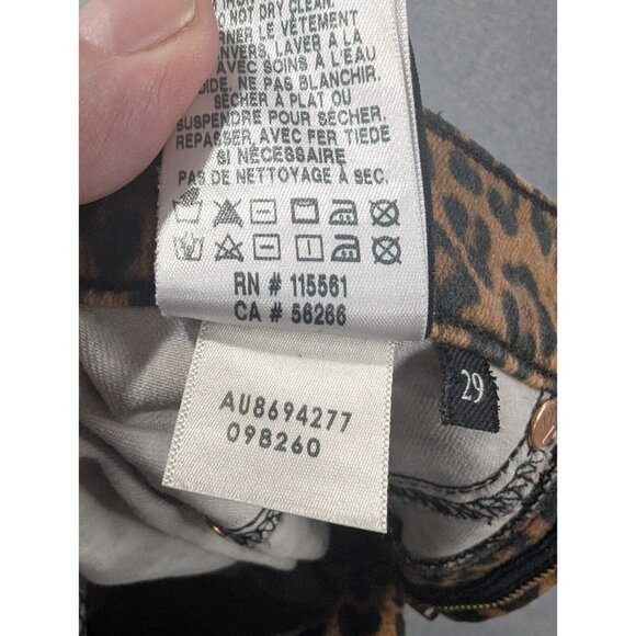 7 For All Mankind Jeans Womens Size 29 Black and Orange Leapard Print Boot Cut - Picture 15 of 15